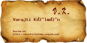 Varajti Kálmán névjegykártya